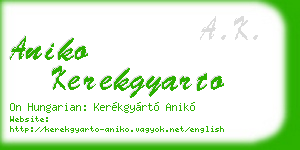 aniko kerekgyarto business card
