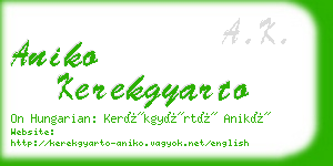 aniko kerekgyarto business card